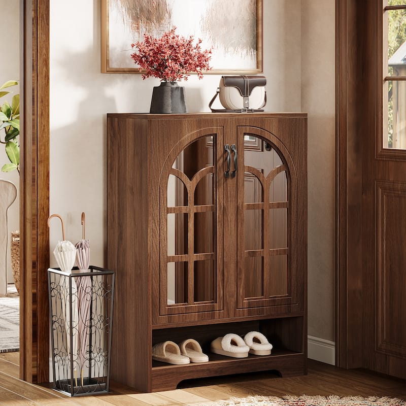 5-Tier Shoe Cabinet, Shoe Storage Organizer with Adjustable Shelves - Brown