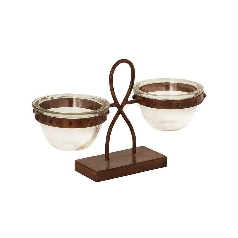 Elk Home Lasson Rustic Finish Glass 16 Inch Wide Server