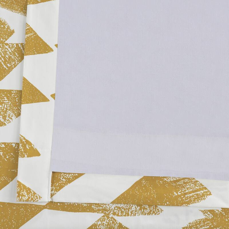 Exclusive Fabrics Triad Geometric Room Darkening Curtains Printed Cotton Twill Curtain (1 Panel)