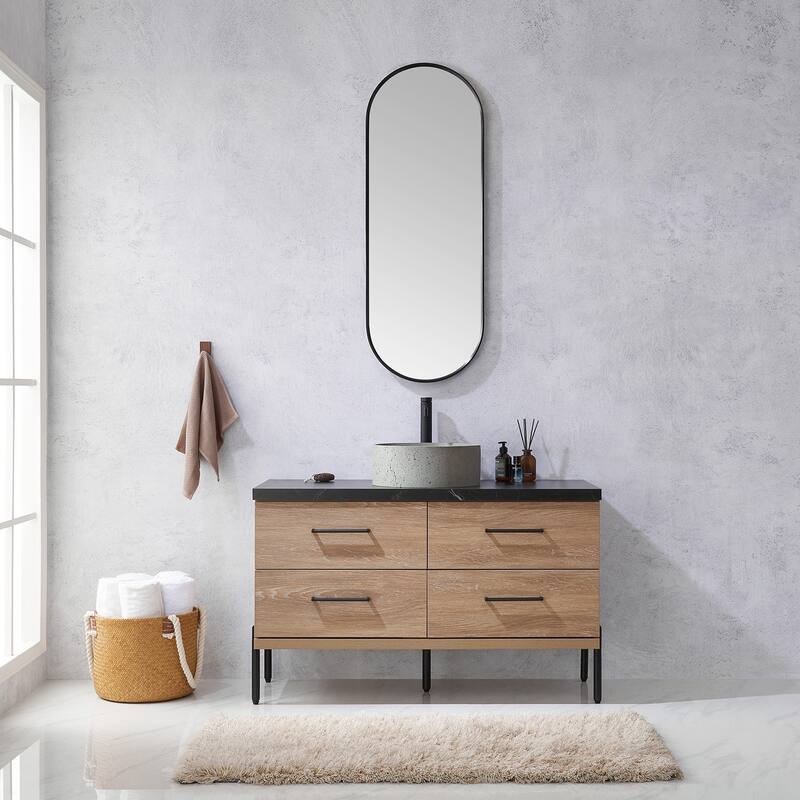Trento Bath Vanity with Sintered Stone Top with Concrete Sink (R)