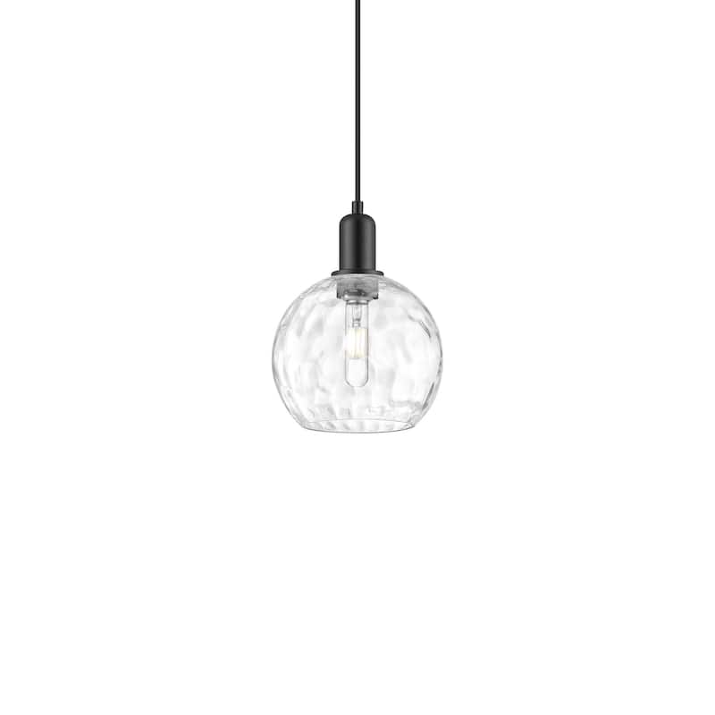 Innovations Lighting 716-1P-11-8 Athens Water Glass Pendant Athens - Matte Black / Clear Water Glass