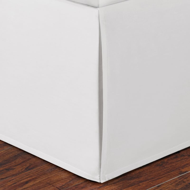 Nautica Solid White Cotton Bedskirt