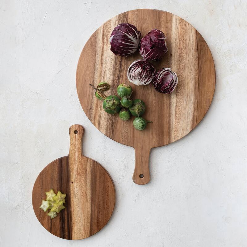 Wood Cutting or Charcuterie Board with Handle - 16"L x 11-3/4"W