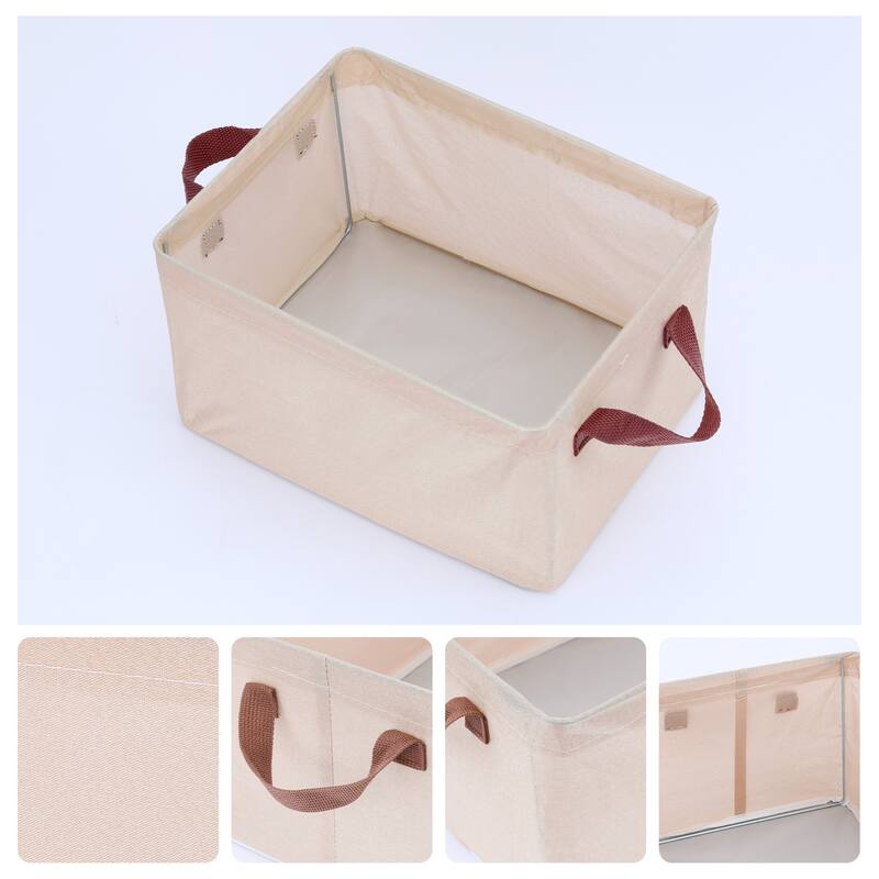 Storage Cube, Fabric Storage Bin with Handles for Shelves Closet, 1 Pack Collapsible Storage Basket for Organizing Clothes Books - Beige - 12*9.5*8in