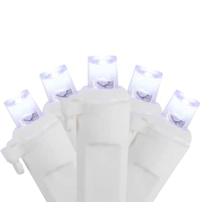 100ct Pure White LED Wide Angle Christmas Icicle Lights - White Wire