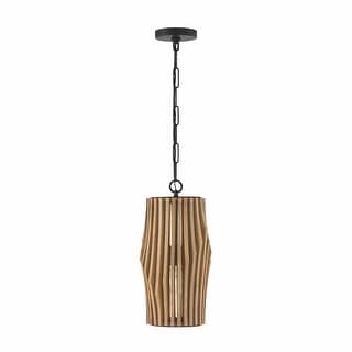 Archer 1-light Light Wood & Matte Black Pendant