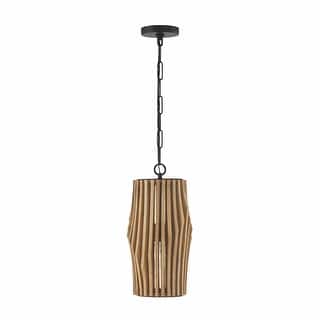Archer 1-light Light Wood & Matte Black Pendant