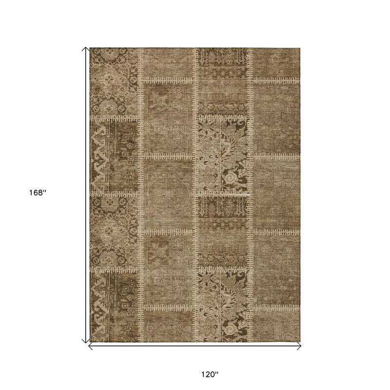 HomeRoots Patchwork Transitional Rectangle Outdoor Rug