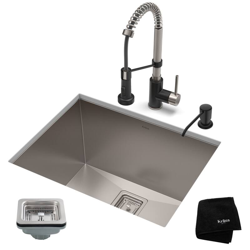 Kraus Pax 24" Undermount Single Basin Stainless Steel Kitchen Sink