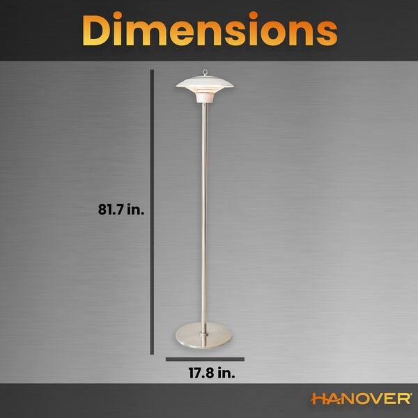 Hanover Electric Halogen Infrared Stand Heat Lamp, Silver Bed Bath