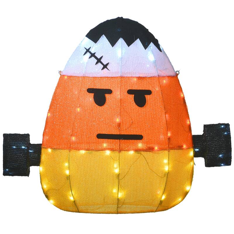 National Tree Company Halloween Pre-Lit Candy Corn Frankenstein Outdoor Decoration, LED Lights, 24 Inches