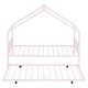 preview thumbnail 4 of 13, Metal Twin Size House Bed with Twin Size Trundle