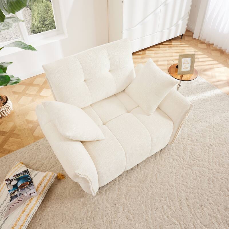 Modular 4-Seat Chenille Sofa Set with 2 Ottomans, High-Resilience Cushions and Solid Wood Frame