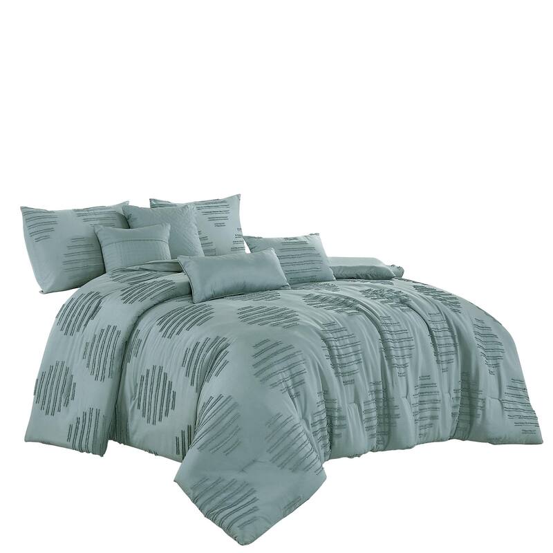 Shatex Sevilla 7PC Bedding Comforter Set All-season Reversible Bed in a Bag