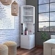 preview thumbnail 14 of 40, TUHOME Syrah Corner Bar Cabinet with 2-Doors and 8 Cubbies - N/A
