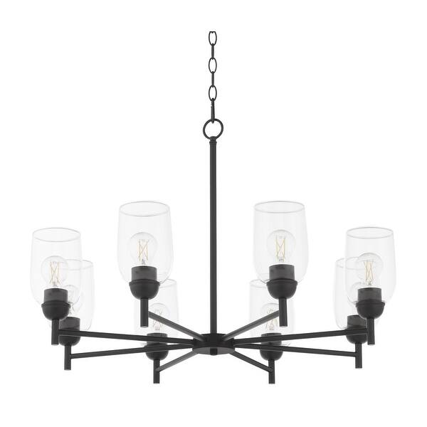slide 2 of 4, Quorum International 6112-8 Providence 8 Light 32" Wide Chandelier Matte Black