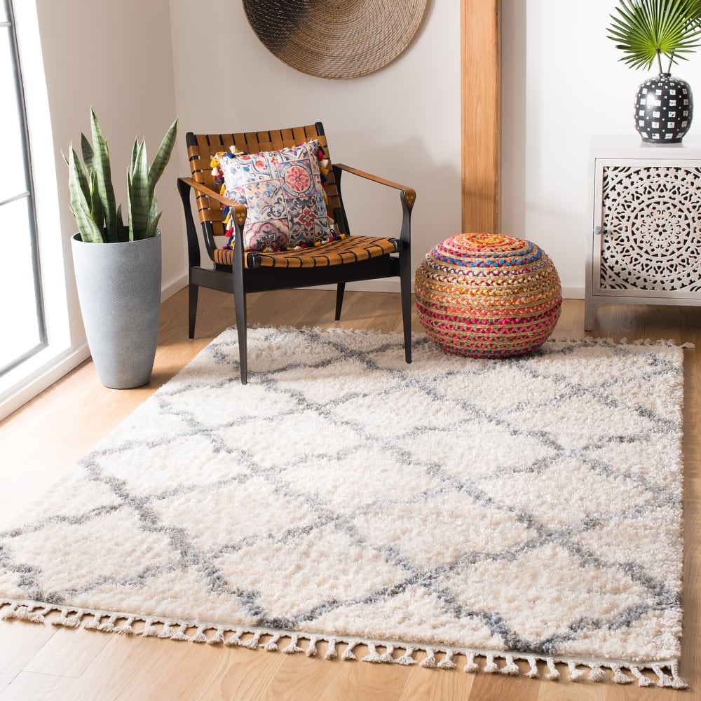 SAFAVIEH Berber Fringe Edelinde Melva Trellis Rug