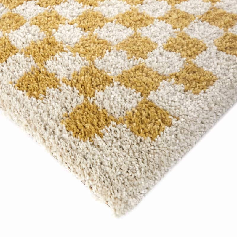 Covey Plush Checkered Thick Shag Area Rug