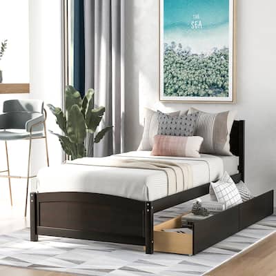 Platform Bed with Two Drawers
