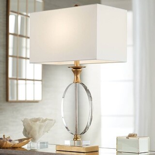 Valerie Modern Table Lamp 28" Tall Clear Crystal Bedroom Living Room ...