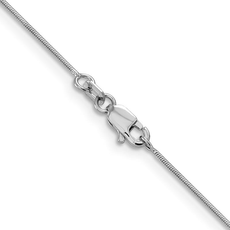Curata Italian 14k White Gold 0.8mm Snake Chain Necklace (Lobster) Options: 16 18 20
