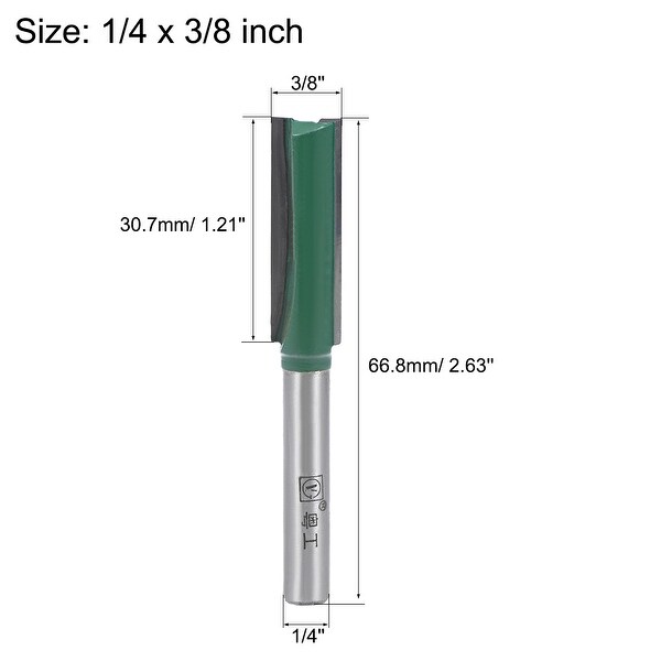 Router Bit 1//4 Shank 3mm Cutting Dia 1 Straight Flutes Carbide Woodworking 2pcs