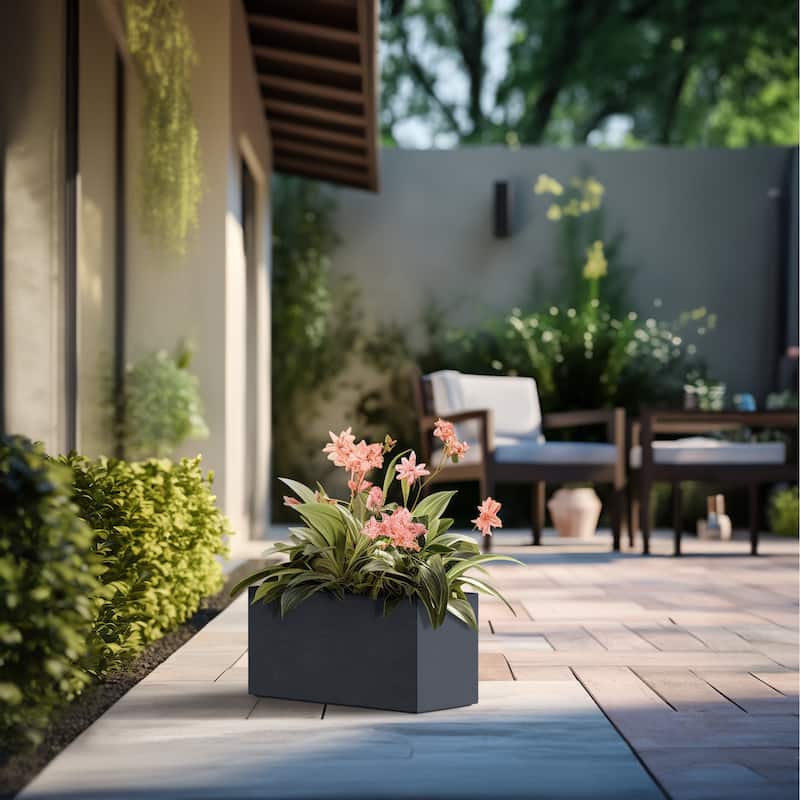 Tall Concrete Rectangle Plant Boxes / Large Indoor and Outdoor Flower Planters
