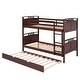 preview thumbnail 13 of 25, Twin Over Twin Pine Bunk Bed with Twin Size Trundle, Equipped with Stairs and Safety Barriers