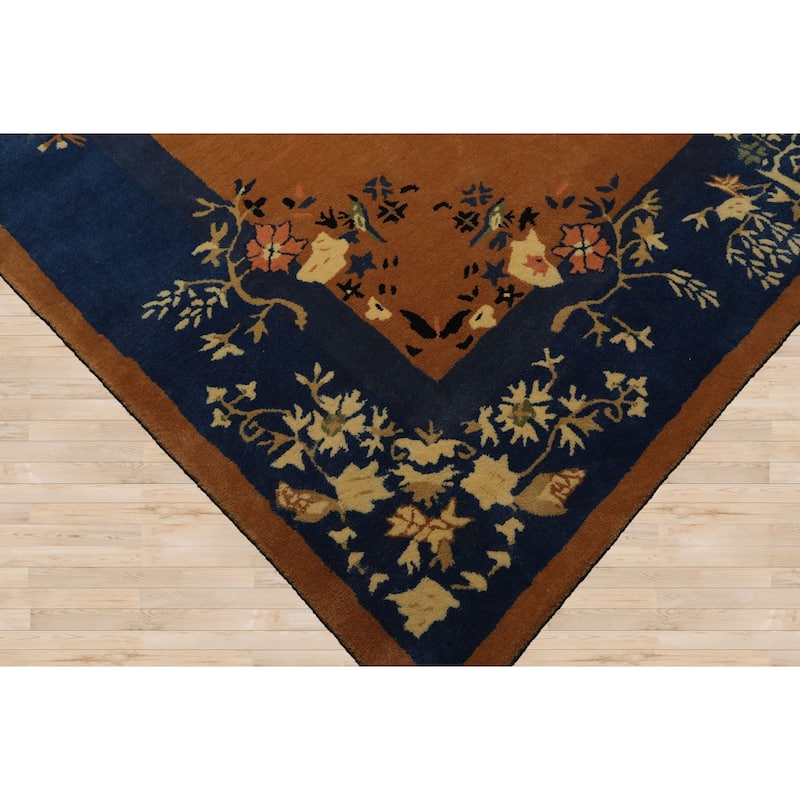 Camel Chinese Art Deco New Zealand Wool Hand Tufted Multi Size Oriental Area Rug LoomBloom
