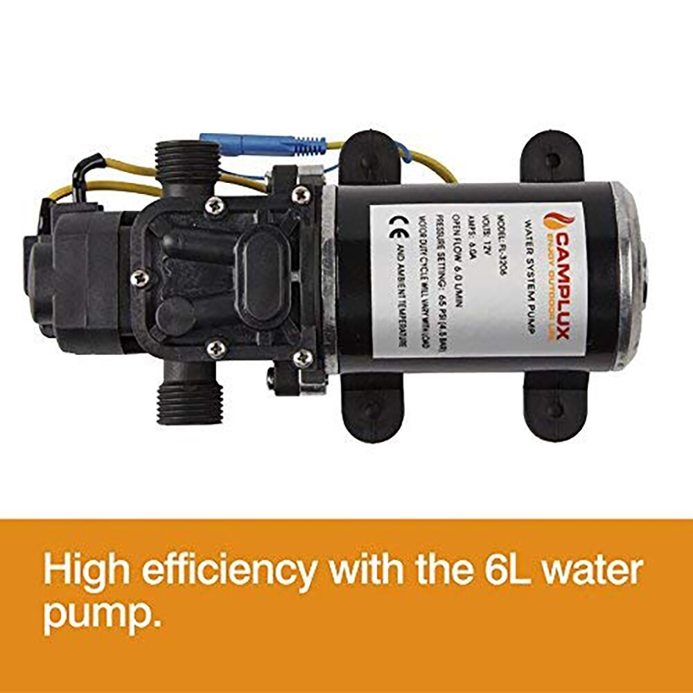Camplux 1.6 GPM 12V DC Diaphragm Water Pump Kit On Sale Bed