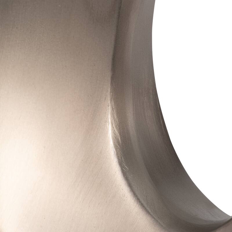 Sagebrook Home Modern Contemporary Metal Oval Shaped Sculpture, Silver/Black - 12" x 4" x 18"