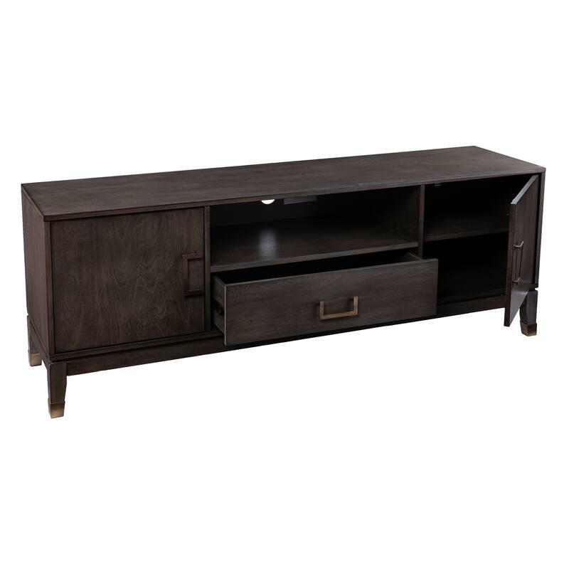SEI Furniture Barlock Transitional Brown Wood Media TV Stand for TV's up to 60"