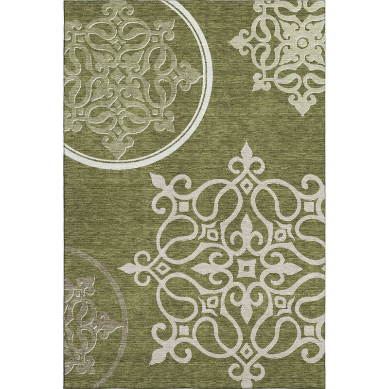 Premium Washable Super Soft Transitional Scroll Mayfield Rug