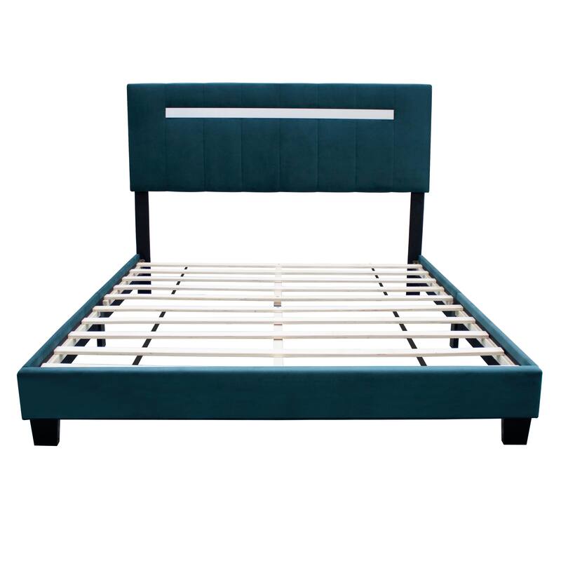 Modern Adjustable Velvet Upholstered Bed