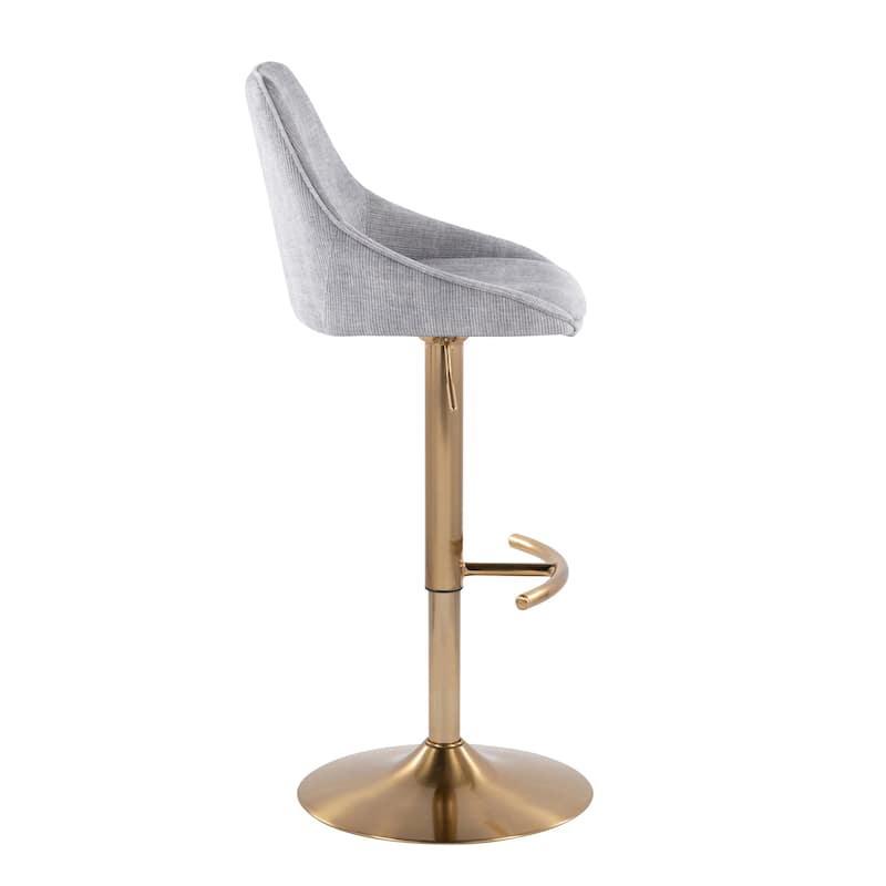 Silver Orchid Alba Adjustable Bar Stool with Rounded T Footrest (Set of 2)