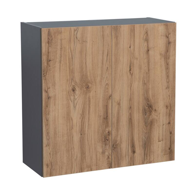 24" x 30" Wall Cabinet-Double Door-Grey - 24 x 30 x 12 - Brown