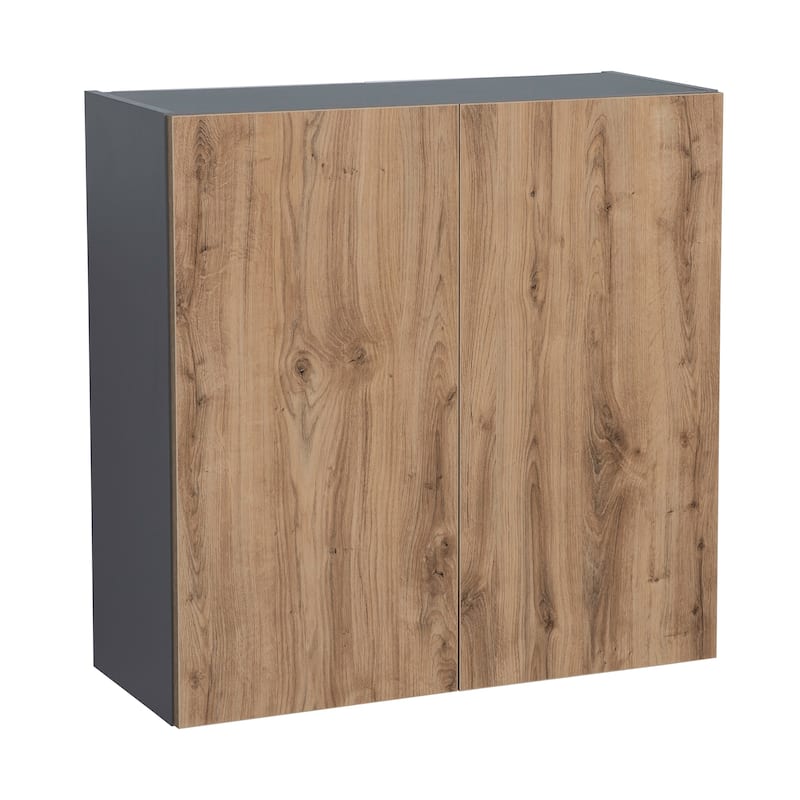 30" x 30" Wall Cabinet-Double Door-Grey - 30 x 30 x 12 - Brown