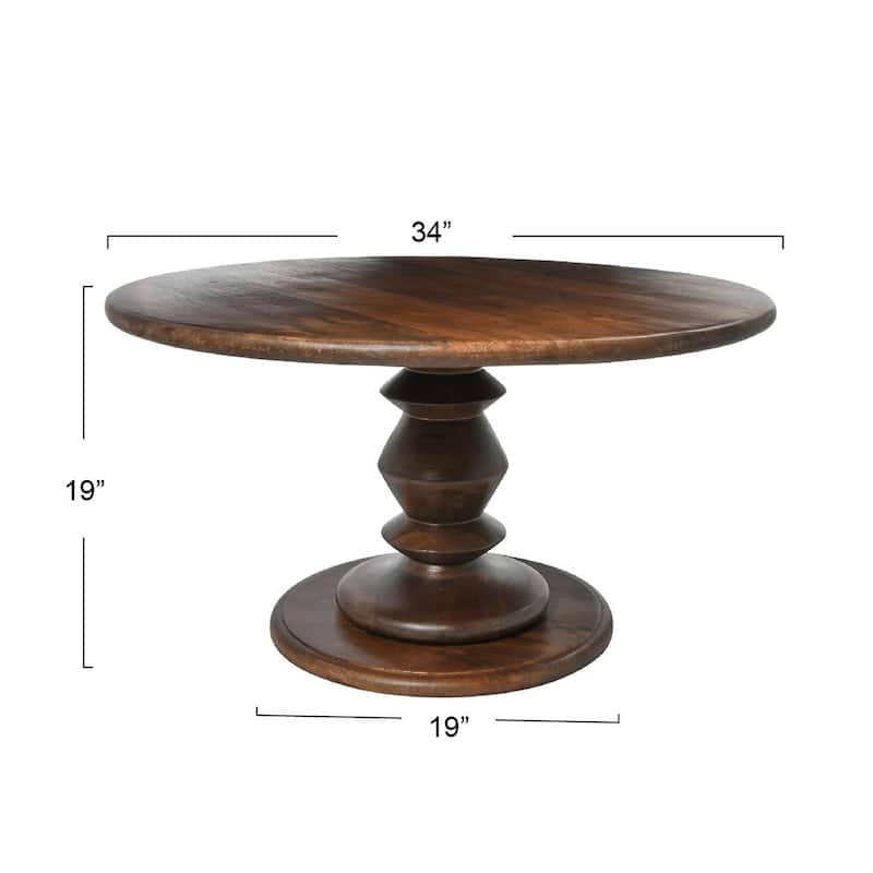 Berns Solid Wood Pedestal Coffee Table