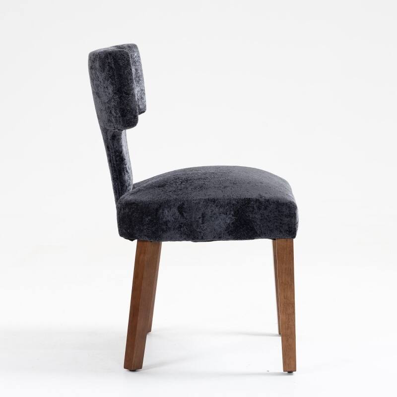 Dining Chairs Set of 2, Farmhouse Chenille Upholstered Accent Chair, Kitchen Chairs with Hardwood Frame