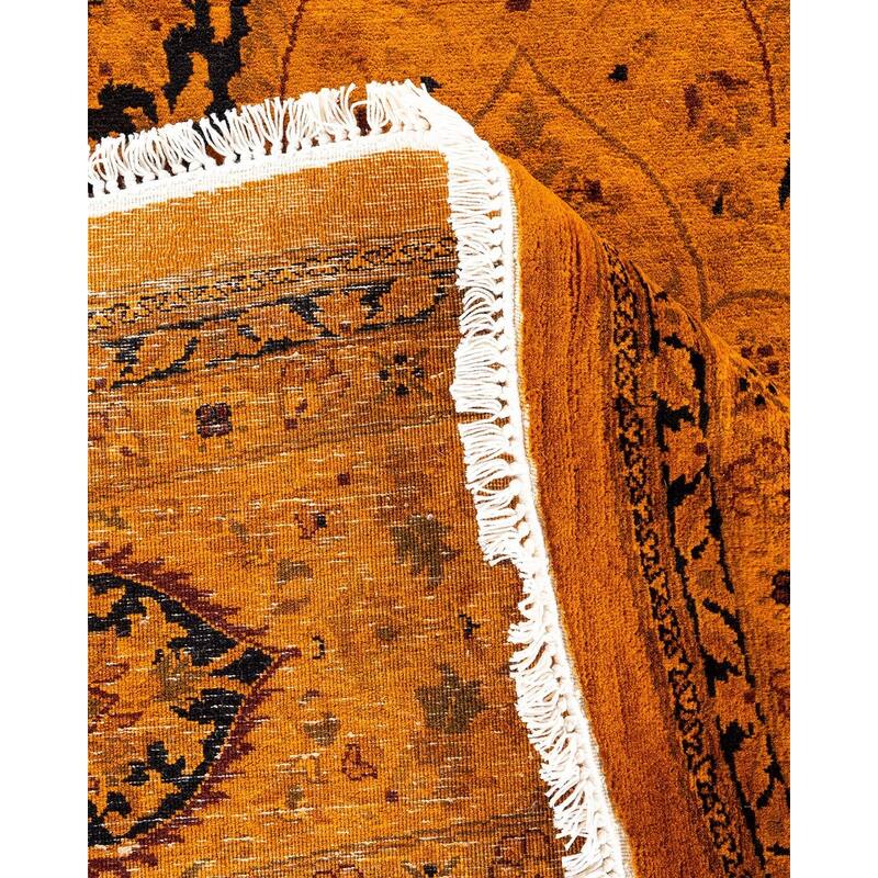 Fine Vibrance, One-of-a-Kind Hand-Knotted Area Rug - Gold, 7' 1" x 7' 1" - 7' 1" x 7' 1"