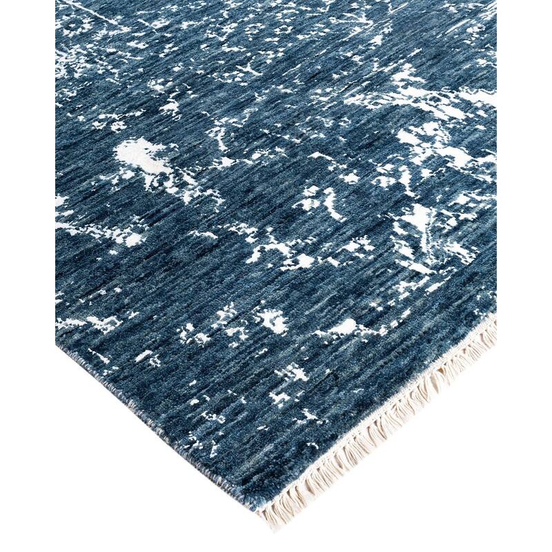 Ikat One-of-a-Kind Hand-Knotted Area Rug, Blue - 8' 1" x 10' 2"