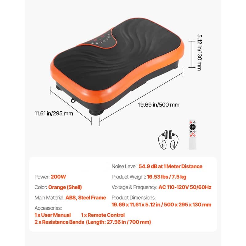 99 Speed Levels Remote Control, Low-Noise Full-Body Workout Platform with Resistance Bands - Medium