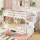 preview thumbnail 4 of 12, Twin Over Twin Low Bunk Bed with Storage Stairs, Floor Bunk Bed Frame