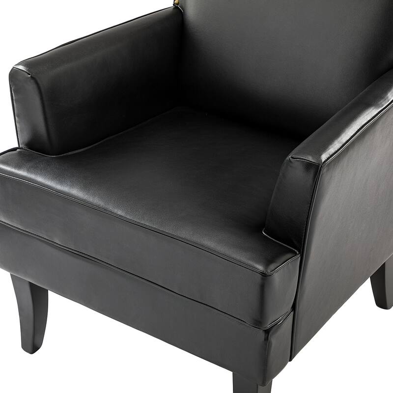 Nileus Modern Classic Polyester Accent Chair with Solid Wooden Legs Set of 2 by HULALA HOME