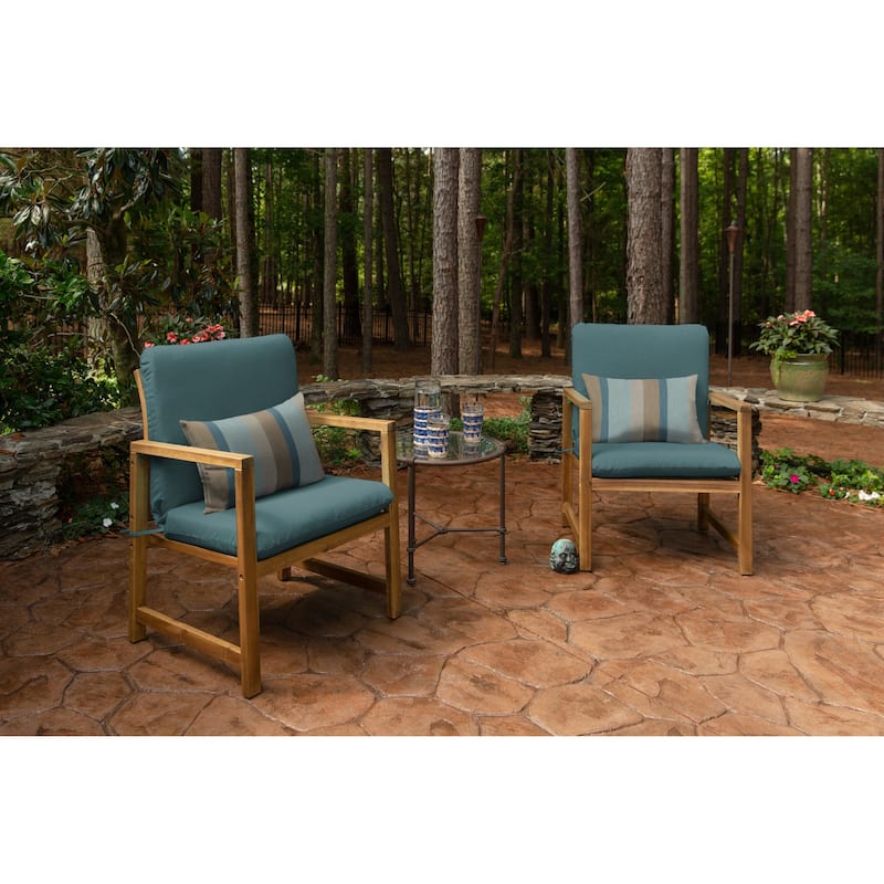 Sunbrella Stripe Fabric 1-Piece Indoor/Outdoor Lumbar Pillow, 22"W x 9"L, Maxim Classic - 22"W x 9"L