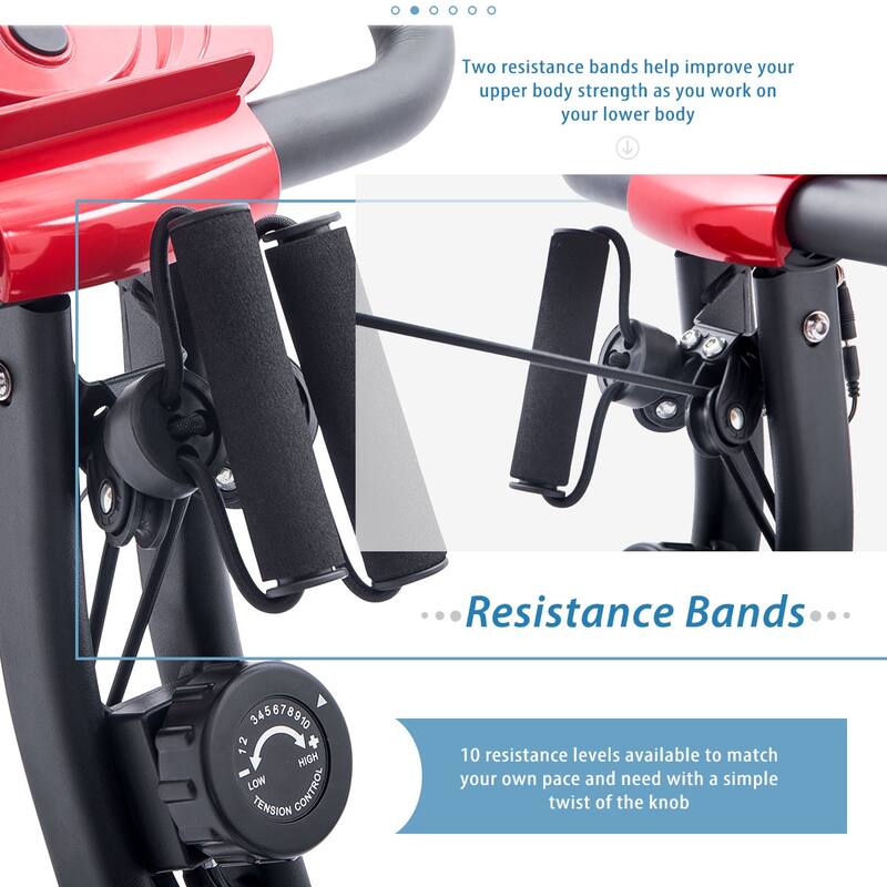 Folding Exercise Bike, Fitness Upright and Recumbent X-Bike