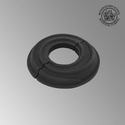 Aluminum Radiator Flange Black Spiral Style Lacquered Finish 1" (IPS) 1.38" ID - 3.13" OD Pipe Collar Covers Renovators Supply