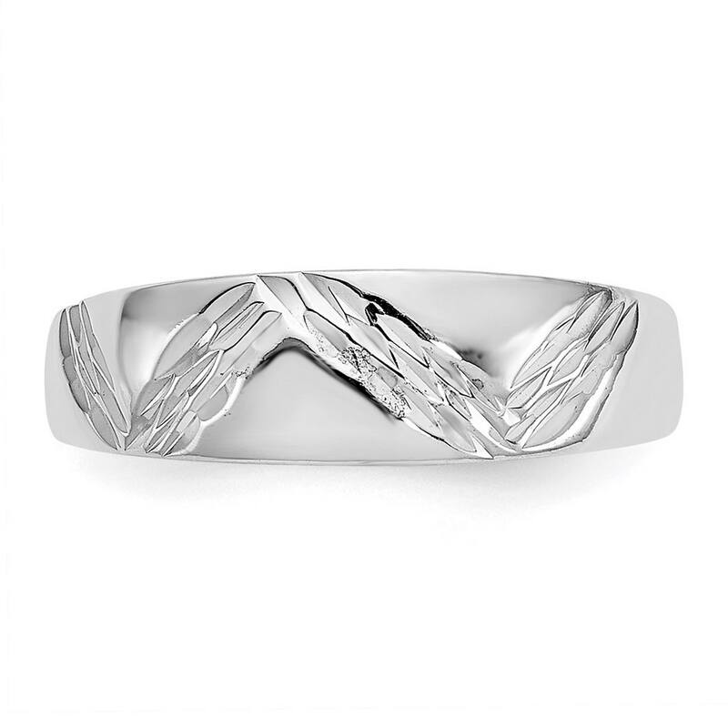 Curata Womens Adjustable Solid 14 karat White Gold Fancy Toe Ring
