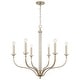 preview thumbnail 1 of 4, Breigh 6-light Brushed Champagne Medium Chandelier