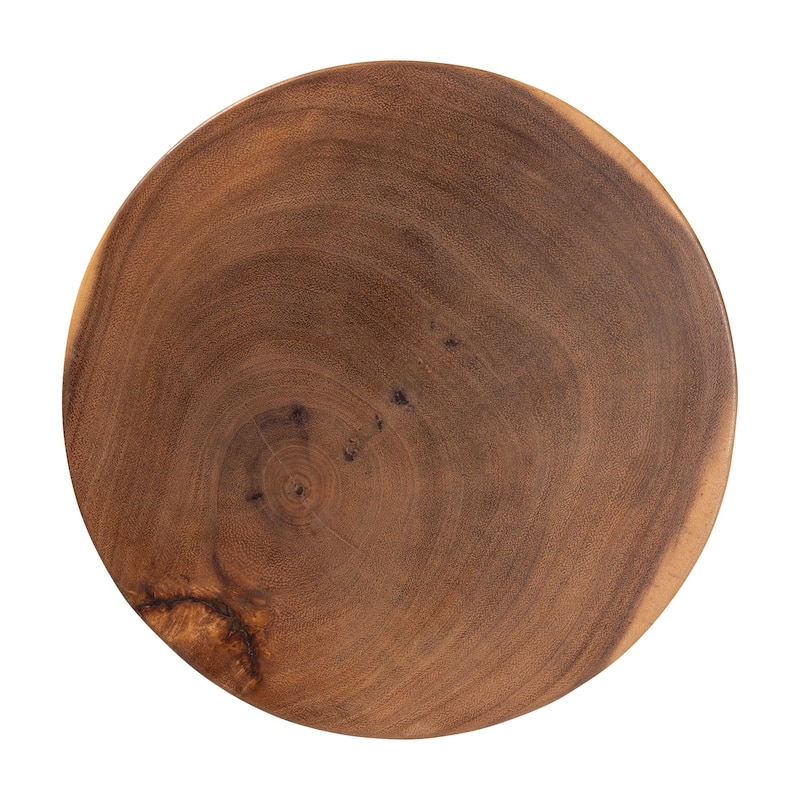 Bancroft Solid Suar Wood Side Table - Handcrafted Sculptural End Table with Hourglass Design, Modern Boho Style